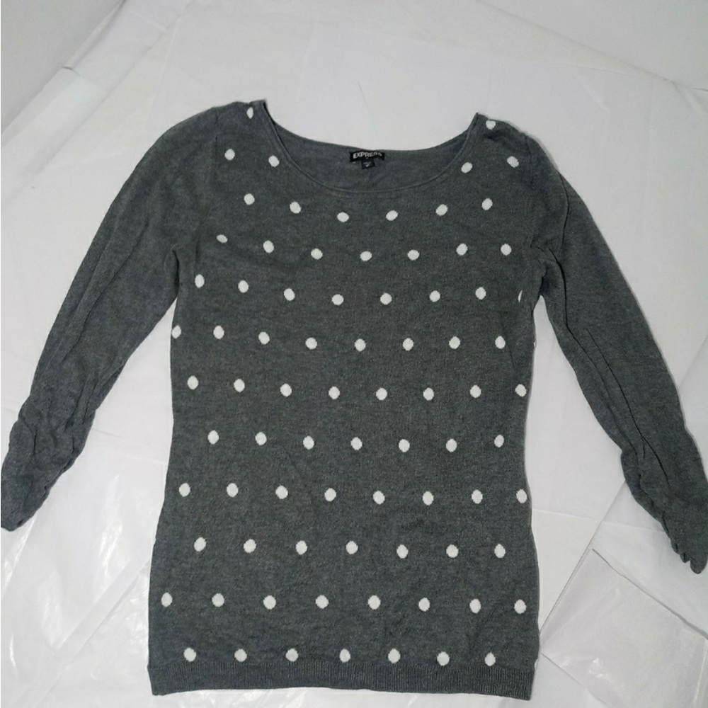 🌻SALE 5/$50 or 10/$75🌻 Express Polka Dot Sweater 3/4 In.Sleeve